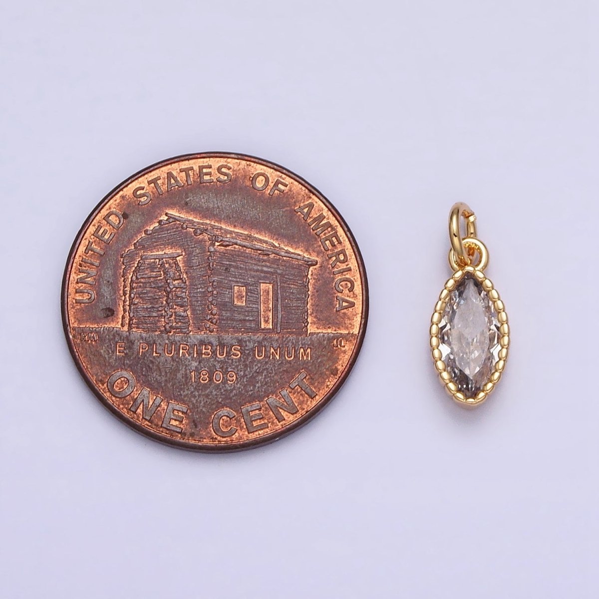 16K Gold Filled Clear CZ Marquise Add-On Charm in Gold & Silver | AC1235 AC1236 - DLUXCA