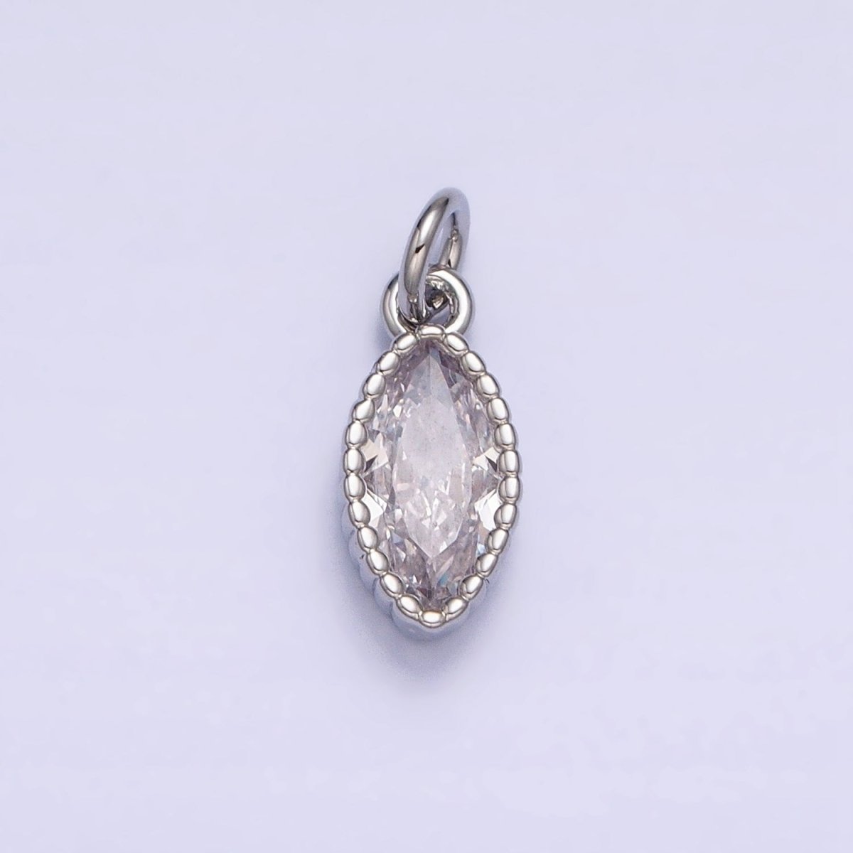16K Gold Filled Clear CZ Marquise Add-On Charm in Gold & Silver | AC1235 AC1236 - DLUXCA