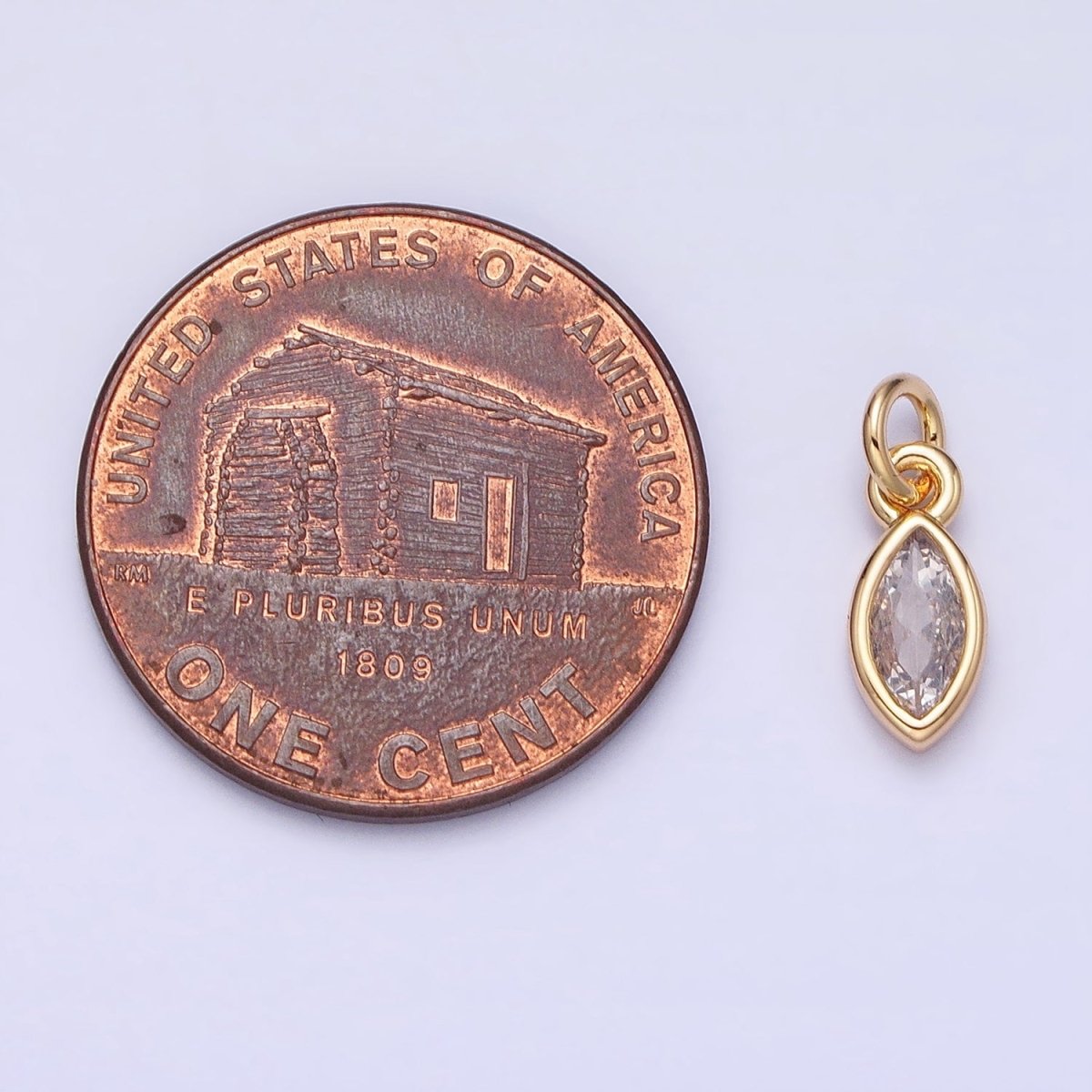 16K Gold Filled Clear CZ Teardrop Bezel Add-On Charm in Gold & Silver | AC1203 AC1204 - DLUXCA