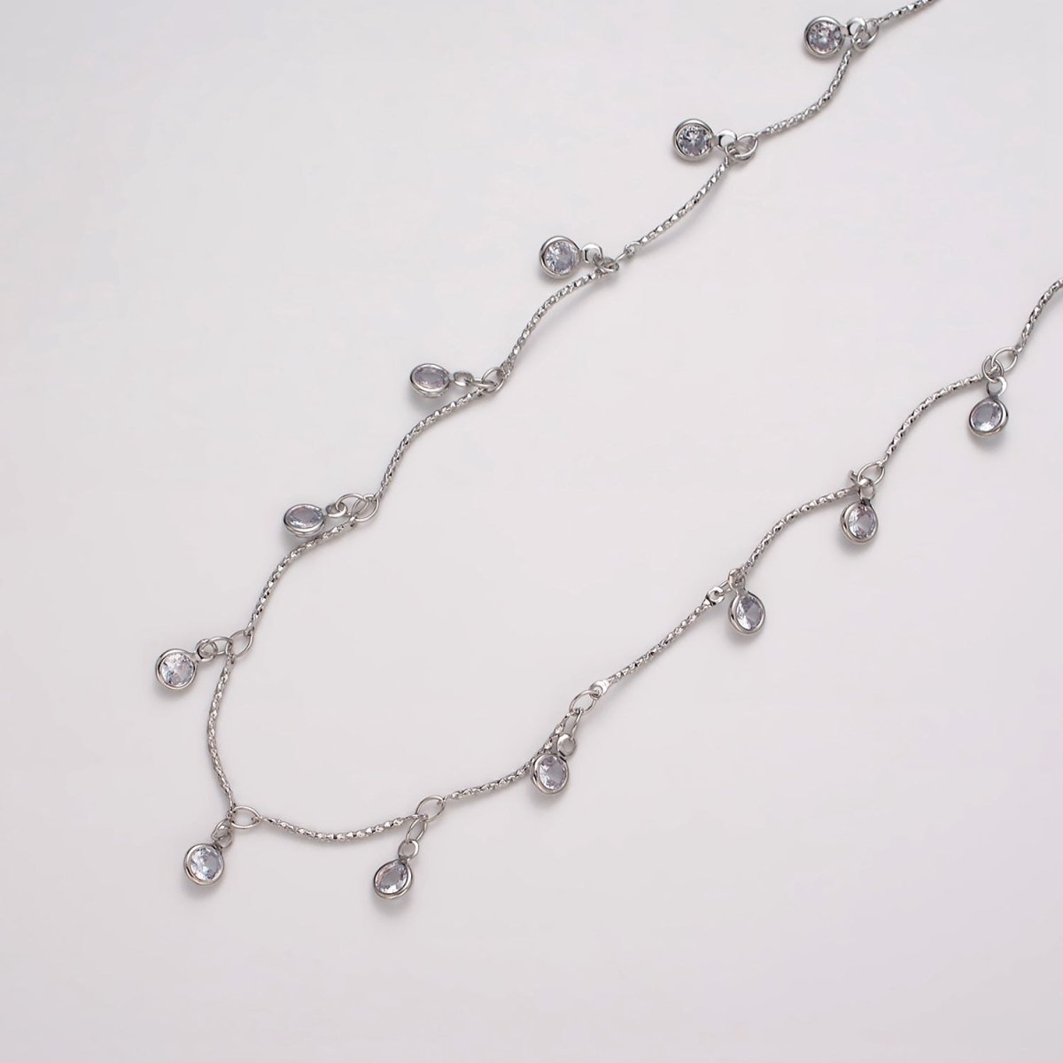 16K Gold Filled Clear Round Drop Textured Designed Unfinished Chain in Gold & Silver | ROLL-1363 ROLL-1364 Clearance Pricing - DLUXCA