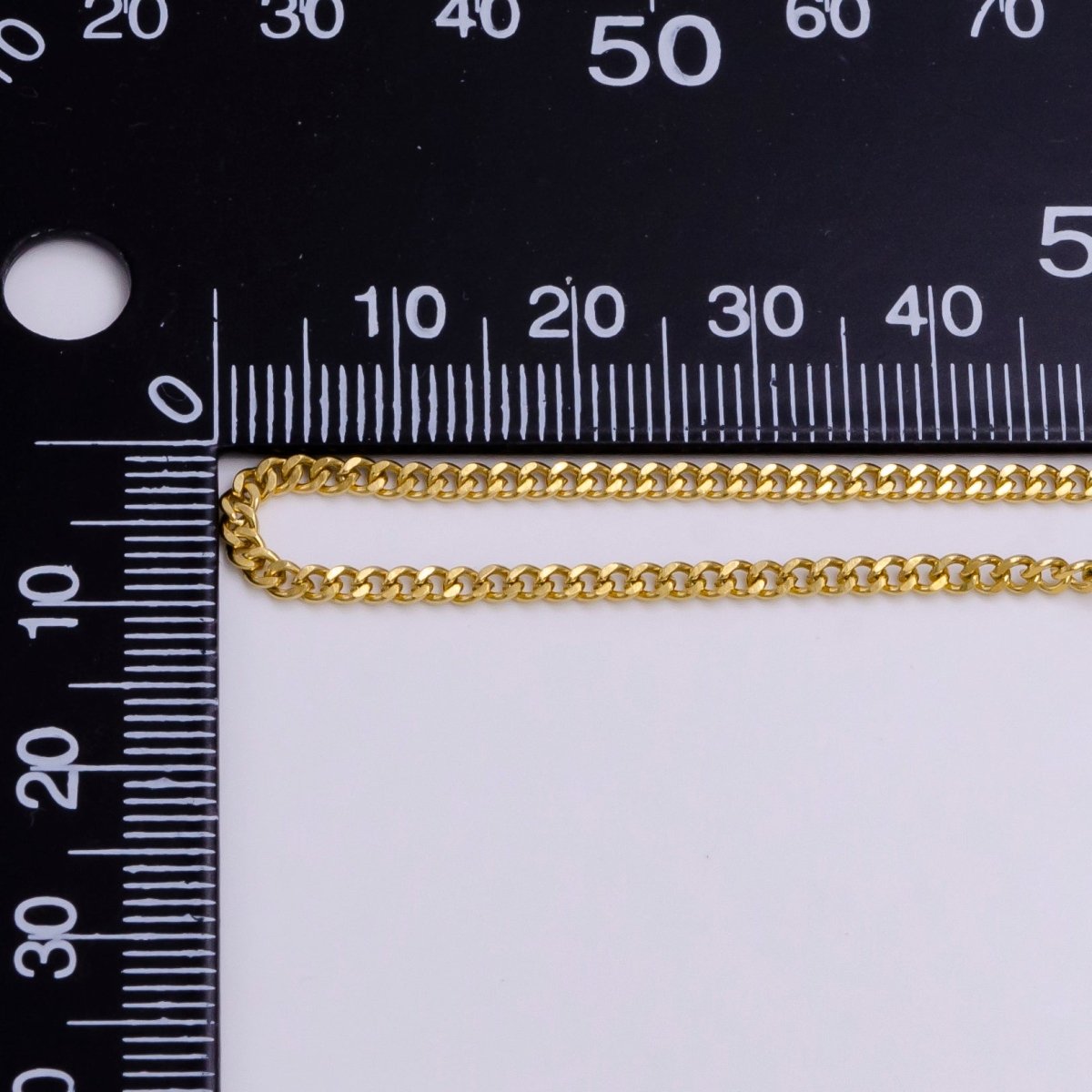 16K Gold Filled Curb Link Chain 2.2mm Width Unfinished Chain By Yard For Jewelry Making | ROLL-1388 - DLUXCA