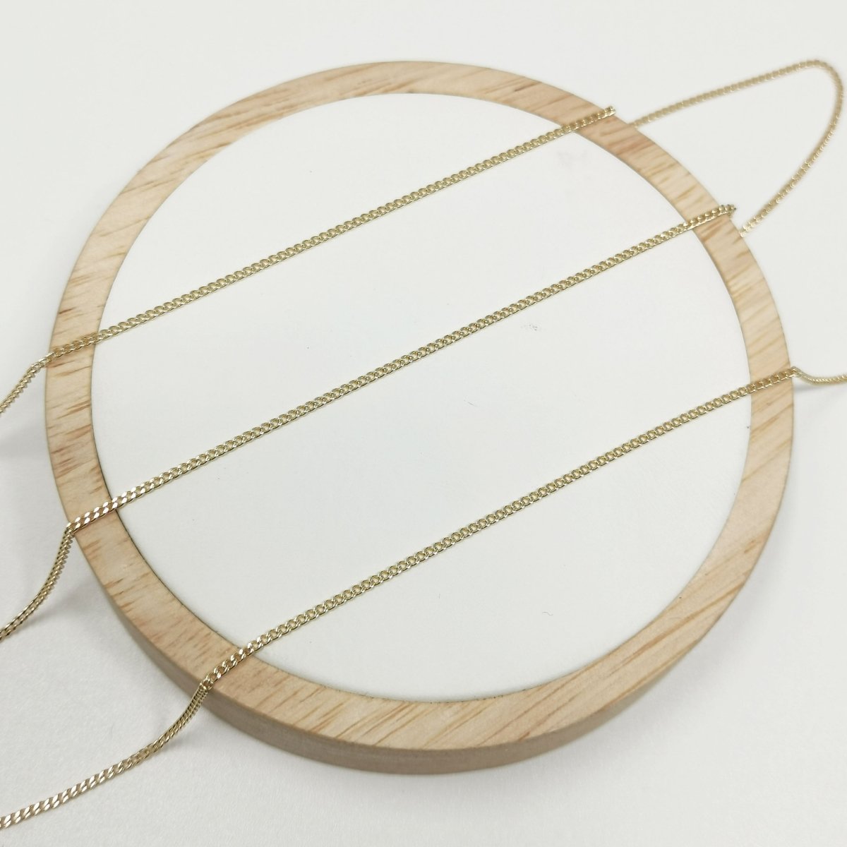 16K Gold Filled Curb Roll Chain With Width 1.2mm Sold By Yard For Jewelry Making, Bracelet Necklace Anklet Component Supply | ROLL-403 Clearance Pricing - DLUXCA