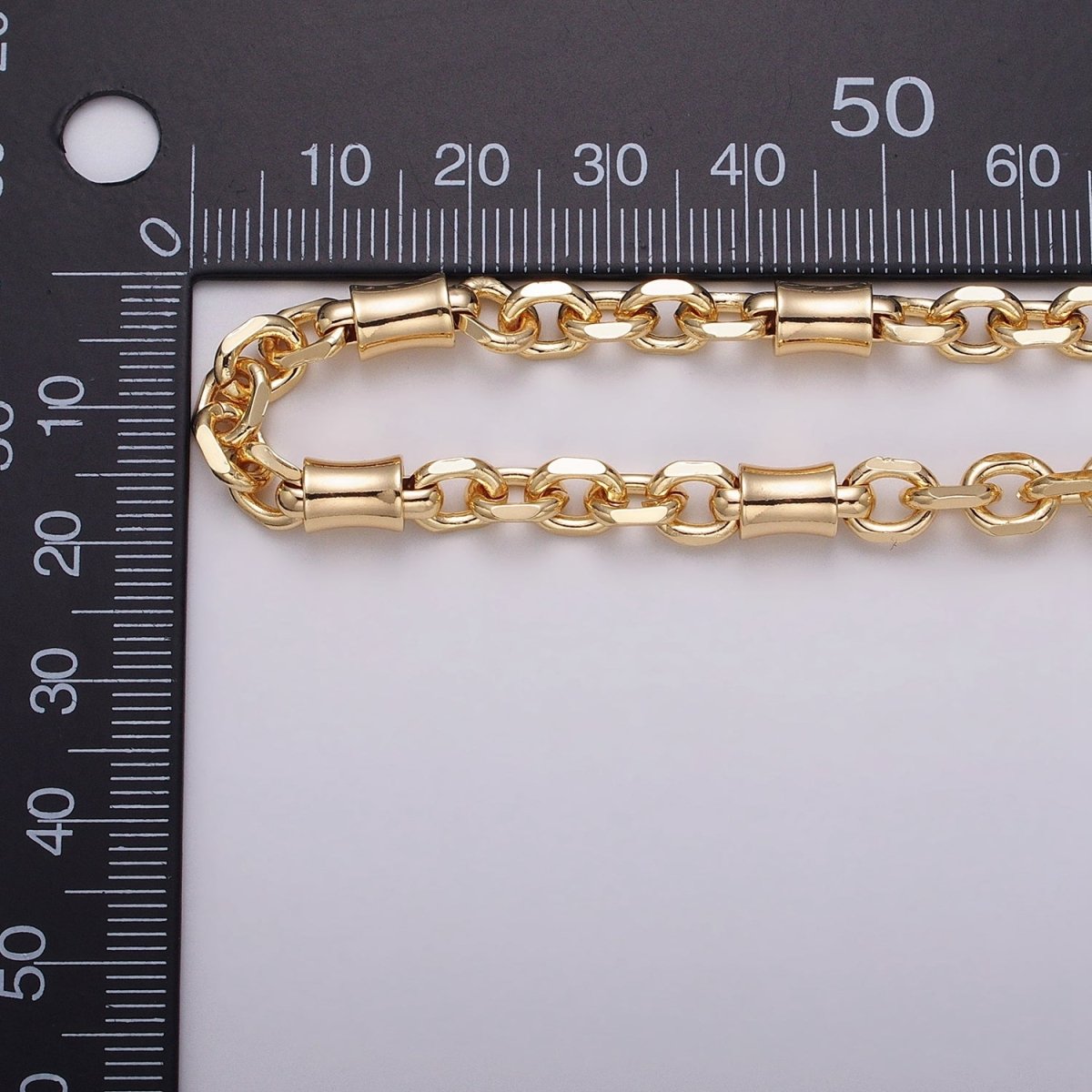 16K Gold Filled Curved Tube Multiple Flat Cable Link Unfinished Chain in Gold & Silver | ROLL-1225 ROLL-1226 Clearance Pricing - DLUXCA