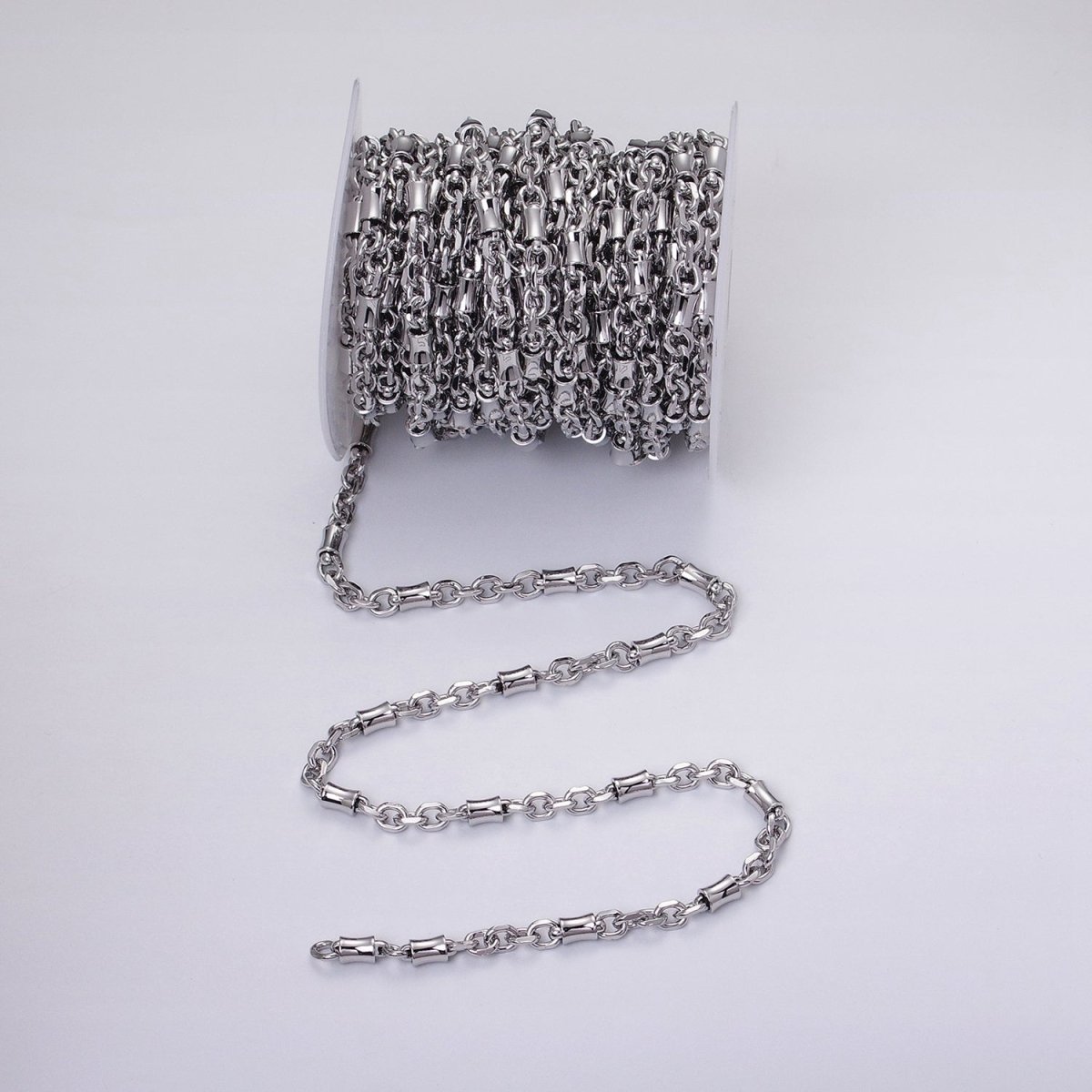 16K Gold Filled Curved Tube Multiple Flat Cable Link Unfinished Chain in Gold & Silver | ROLL-1225 ROLL-1226 Clearance Pricing - DLUXCA