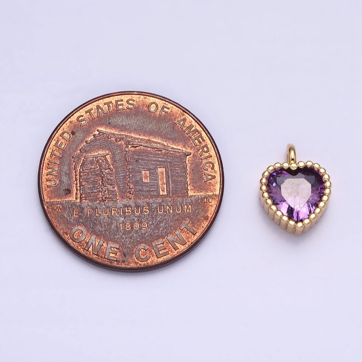 16K Gold Filled CZ Clear, Pink, Purple Mini Heart Add-On Charm in Gold & Silver | AC1258 - AC1263 - DLUXCA
