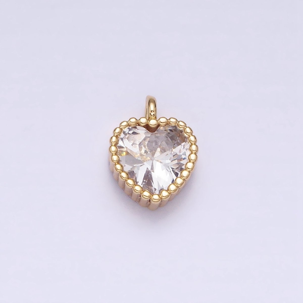 16K Gold Filled CZ Clear, Pink, Purple Mini Heart Add-On Charm in Gold & Silver | AC1258 - AC1263 - DLUXCA
