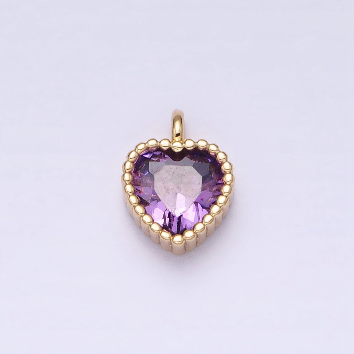 16K Gold Filled CZ Clear, Pink, Purple Mini Heart Add-On Charm in Gold & Silver | AC1258 - AC1263 - DLUXCA
