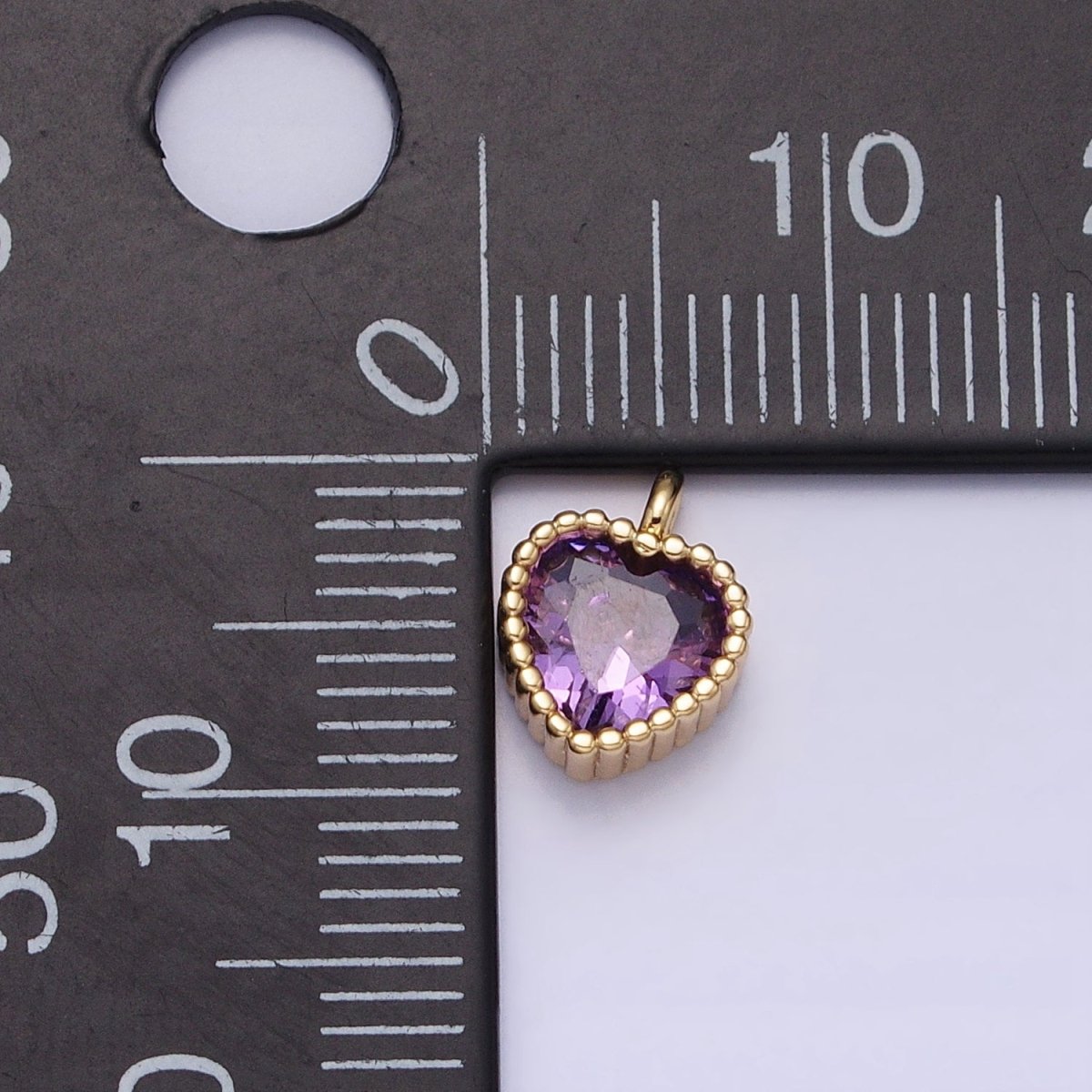 16K Gold Filled CZ Clear, Pink, Purple Mini Heart Add-On Charm in Gold & Silver | AC1258 - AC1263 - DLUXCA