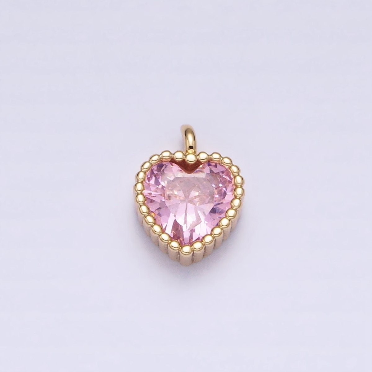 16K Gold Filled CZ Clear, Pink, Purple Mini Heart Add-On Charm in Gold & Silver | AC1258 - AC1263 - DLUXCA