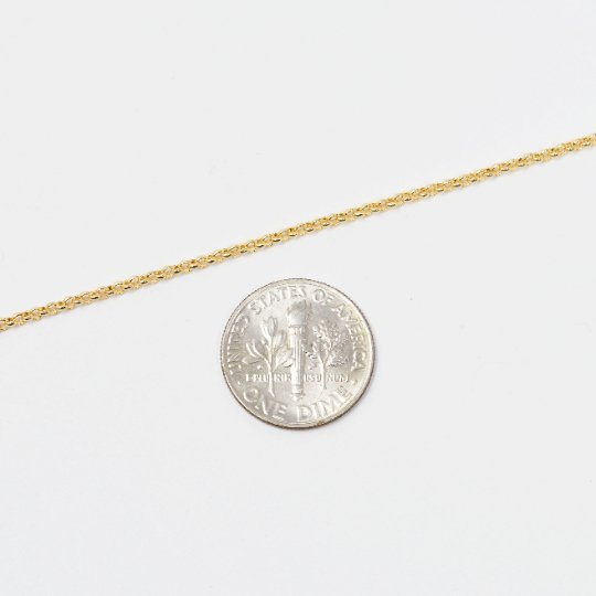16K Gold Filled, Dainty ROLO Cable Chain by Yard, Nickel Free, Small Minimalist Jewelry making Necklace | ROLL-429 ROLL-414 Clearance Pricing - DLUXCA