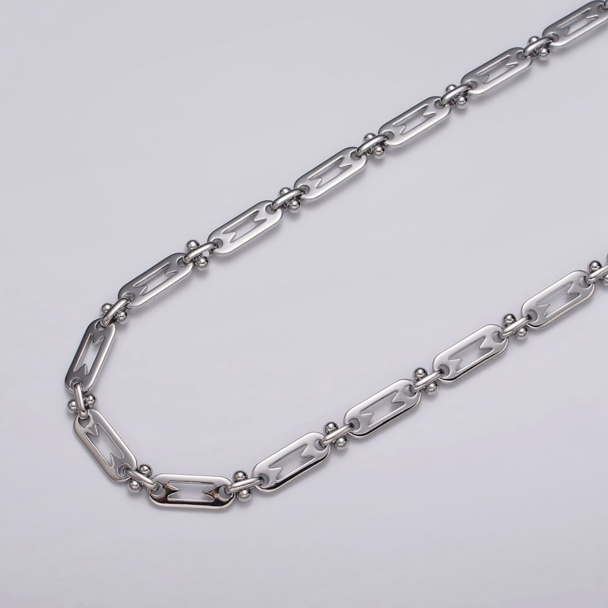 16k Gold Filled Figaro Long and Short Fancy 5mm Unfinished Chain in Gold & Silver | ROLL-1163 ROLL-1164 Clearance Pricing - DLUXCA