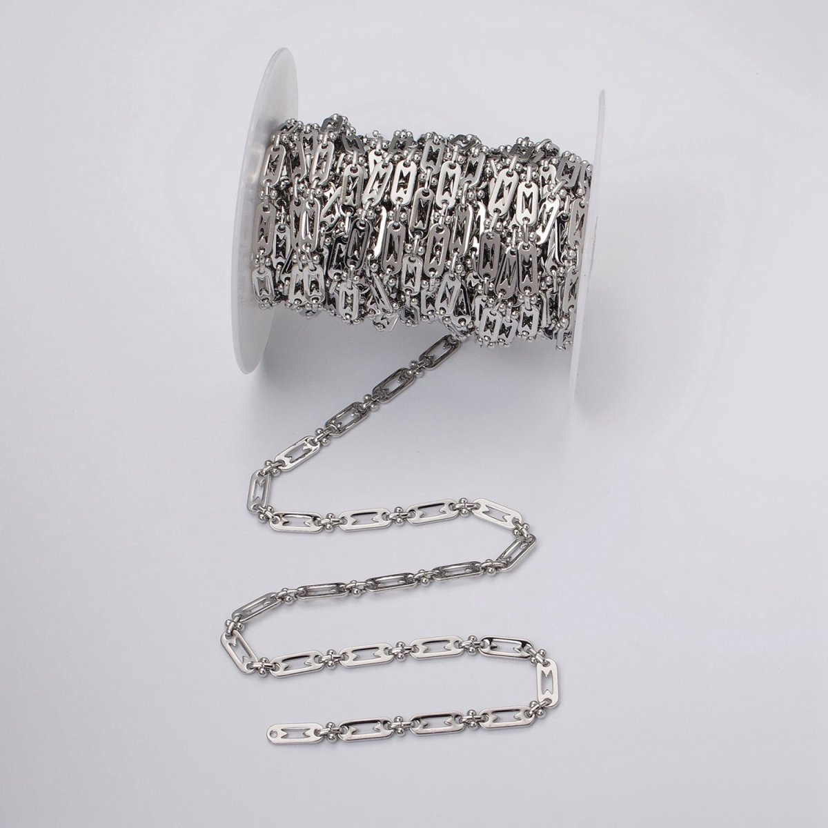 16k Gold Filled Figaro Long and Short Fancy 5mm Unfinished Chain in Gold & Silver | ROLL-1163 ROLL-1164 Clearance Pricing - DLUXCA