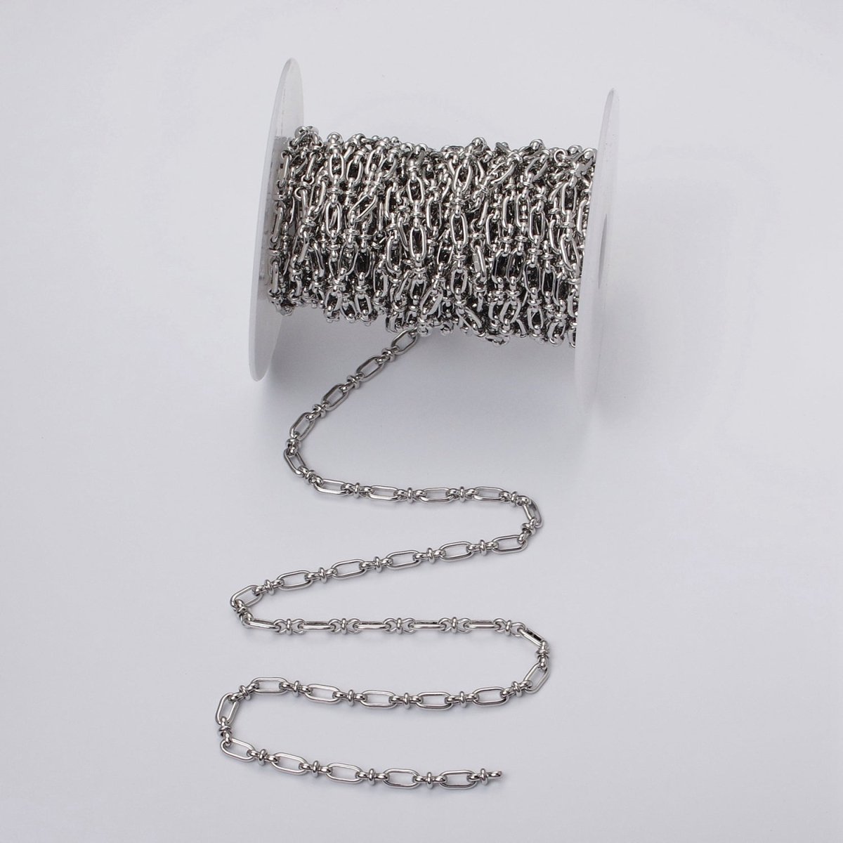 16k Gold Filled Figaro Long and Short Fancy Unfinished 4.5mm Chain in Gold & Silver | ROLL-1161 ROLL-1162 Clearance Pricing - DLUXCA