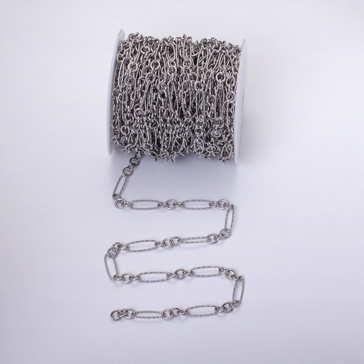 16K Gold Filled Figaro Long and Short Fancy Unfinished Chain by Yard in Gold & Silver | ROLL-1215 ROLL-1216 Clearance Pricing - DLUXCA