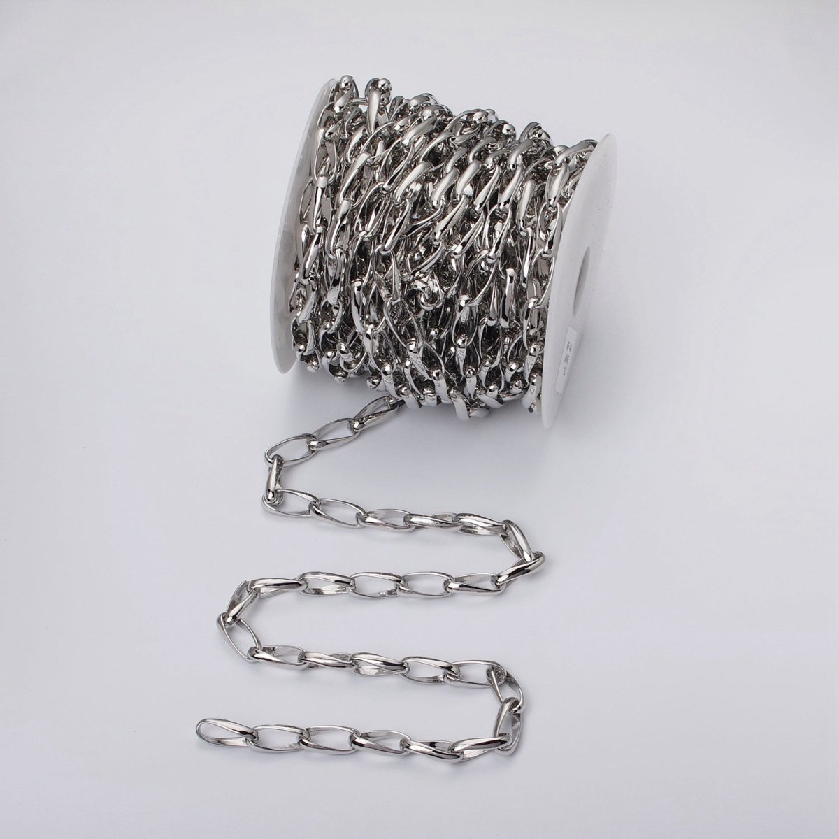 16k Gold Filled Geometric Twist Curved PaperClip Unfinished Chain by Yard in Gold & Silver | ROLL-1169 ROLL-1170 Clearance Pricing - DLUXCA