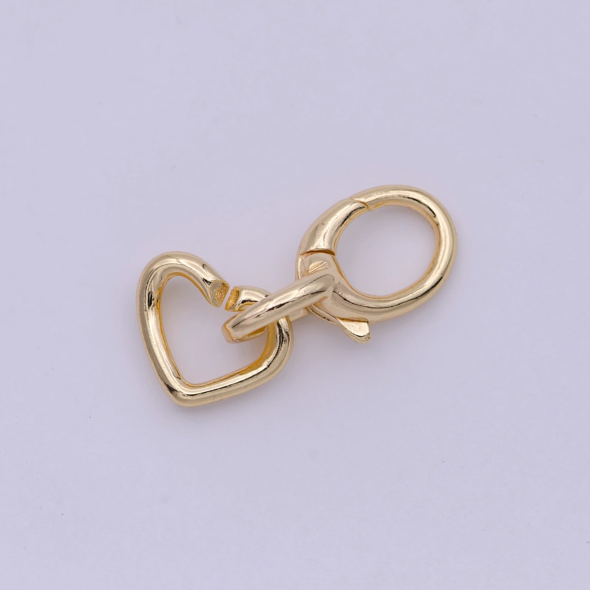 16K Gold Filled Heart Charm Holder with Lobster Clasp K-205 - DLUXCA