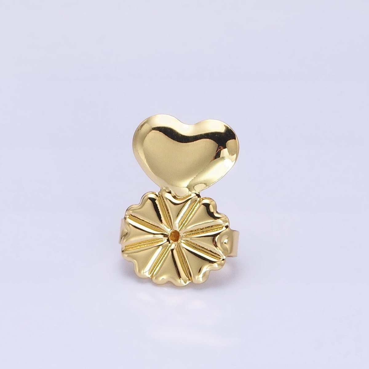 16K Gold Filled Heart Flower Earrings Back Lifter Stabilizer Supply Magic Earring Back Lifter in Gold & Silver | Z-338 Z-339 - DLUXCA