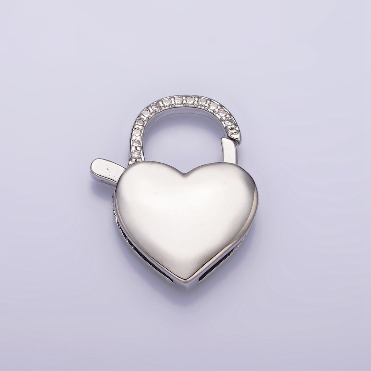 16K Gold Filled Heart Shaped Lock, Clear Micro Pave CZ Heart Clasp For Necklace Jewelry Making Supplies End Clasp Component Z-935 Z-936 - DLUXCA