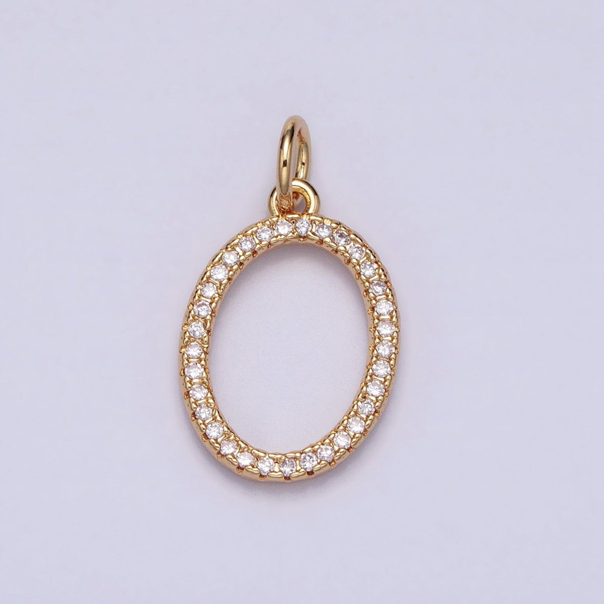 16K Gold Filled Initial Letter A-Z Curved Font Personalized Micro Paved CZ Charm | AD547 - AD572 - DLUXCA