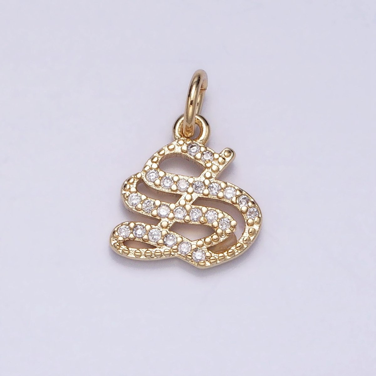 16K Gold Filled Initial Letter Old English Font Personalized Micro Paved Add-On Charm | AD305 - AD330 - DLUXCA
