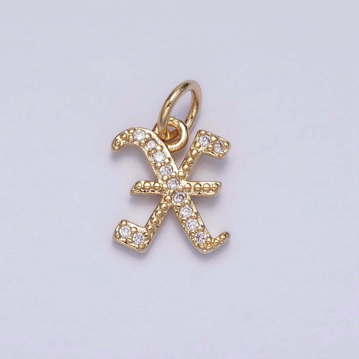 16K Gold Filled Initial Letter Old English Font Personalized Micro Paved Add-On Charm | AD305 - AD330 - DLUXCA