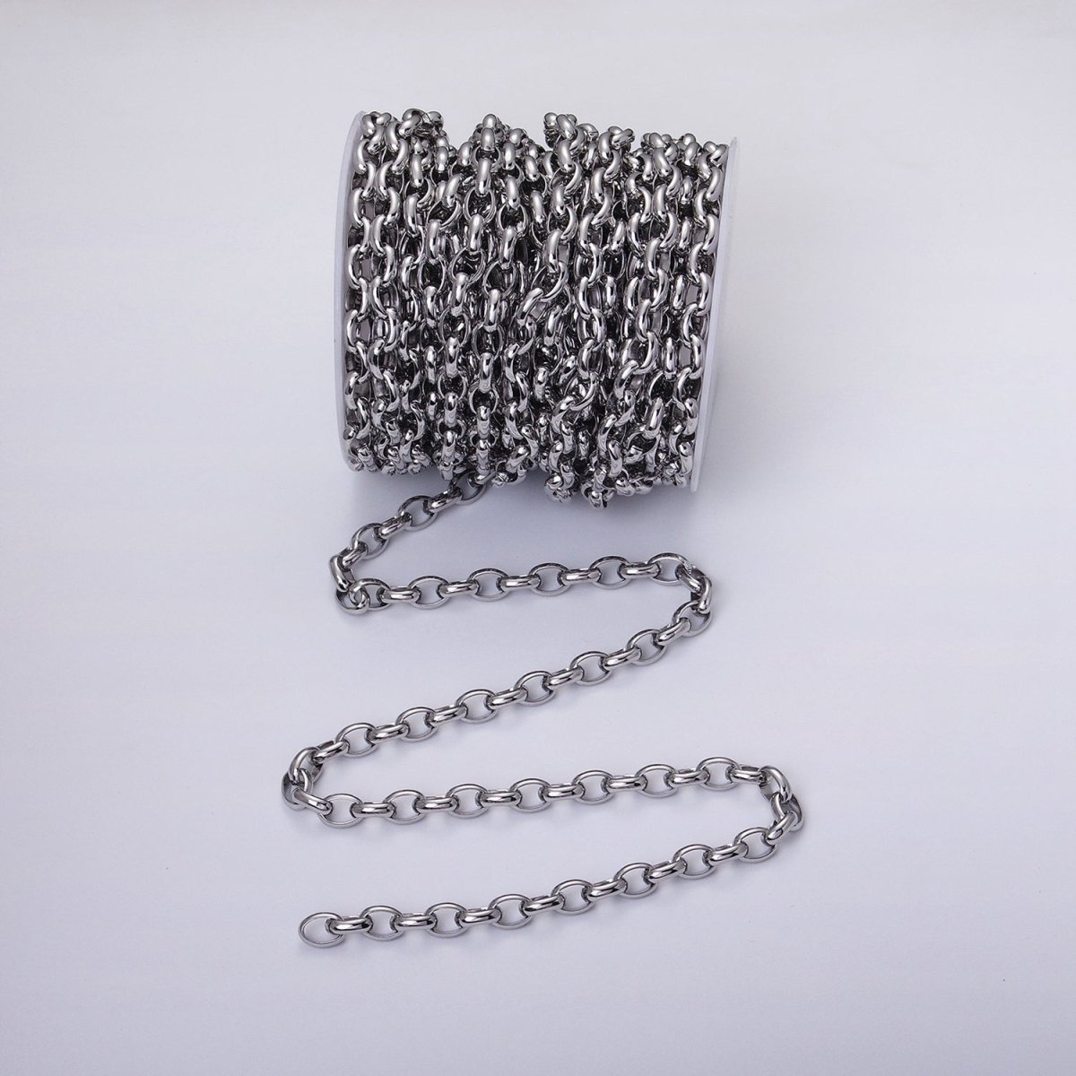 16K Gold Filled Large Chunky Gold, Silver Oval Chain, Thick Link Chain by the Yard Wholesale Chain Jewelry Supplies | ROLL-1273 ROLL-1274 Clearance Pricing - DLUXCA