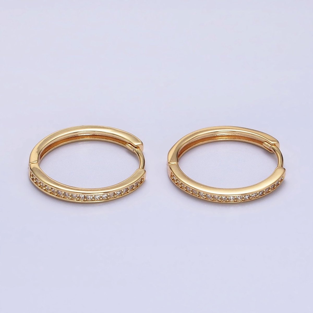 16K Gold Filled Micro Paved CZ 20mm Endless Hoop Earrings in Gold & Silver | AD1332 AD1333 - DLUXCA