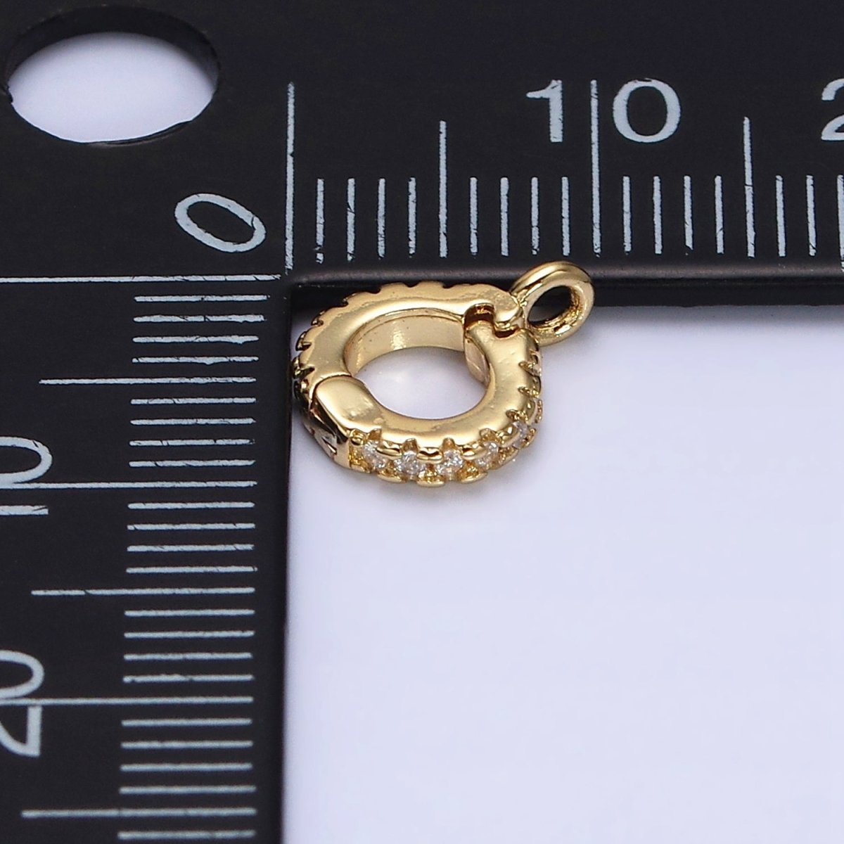 16K Gold Filled Micro Paved CZ Removable Interchangeable Bail Charm Holder Jewelry Supply | Z-402 - DLUXCA