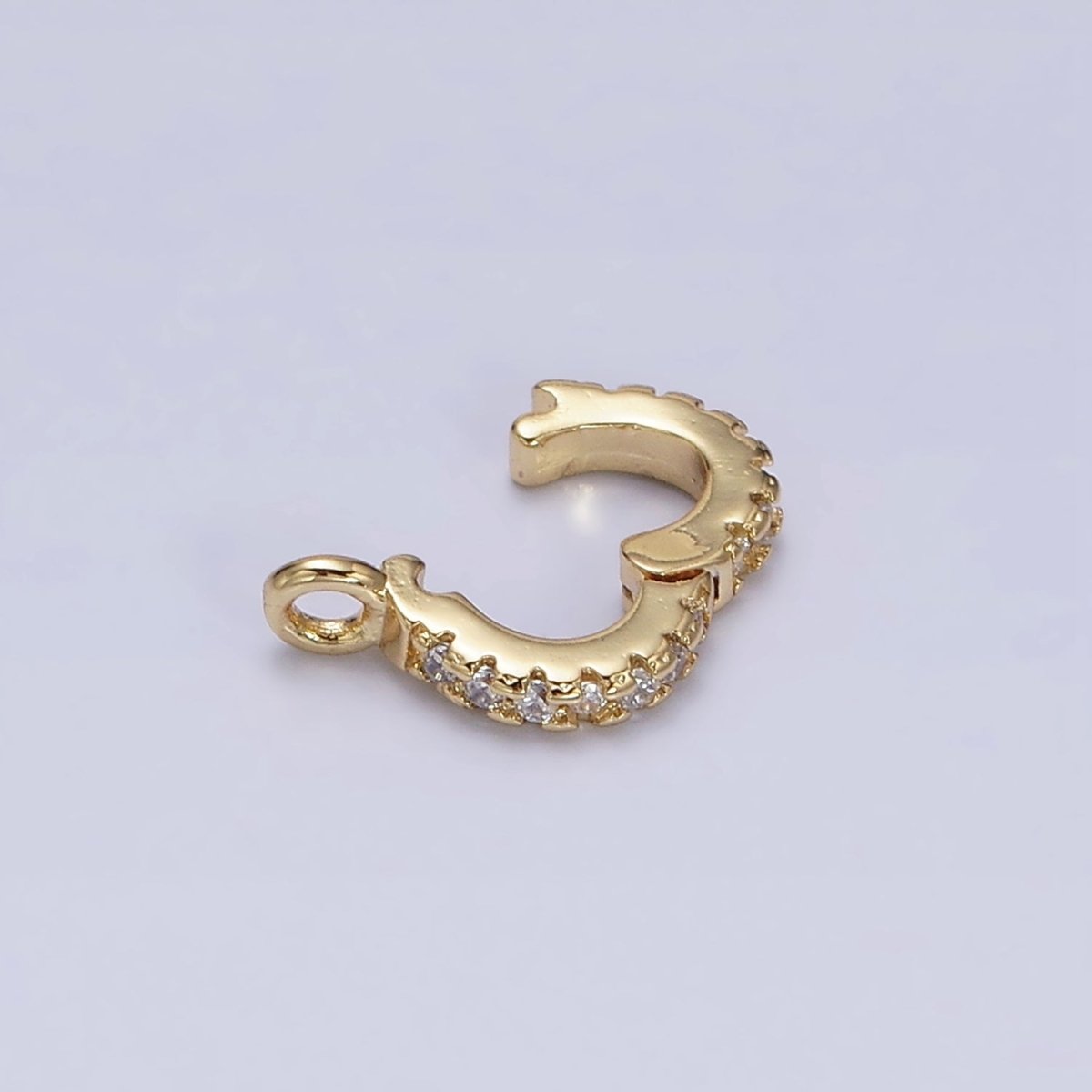 16K Gold Filled Micro Paved CZ Removable Interchangeable Bail Charm Holder Jewelry Supply | Z-402 - DLUXCA