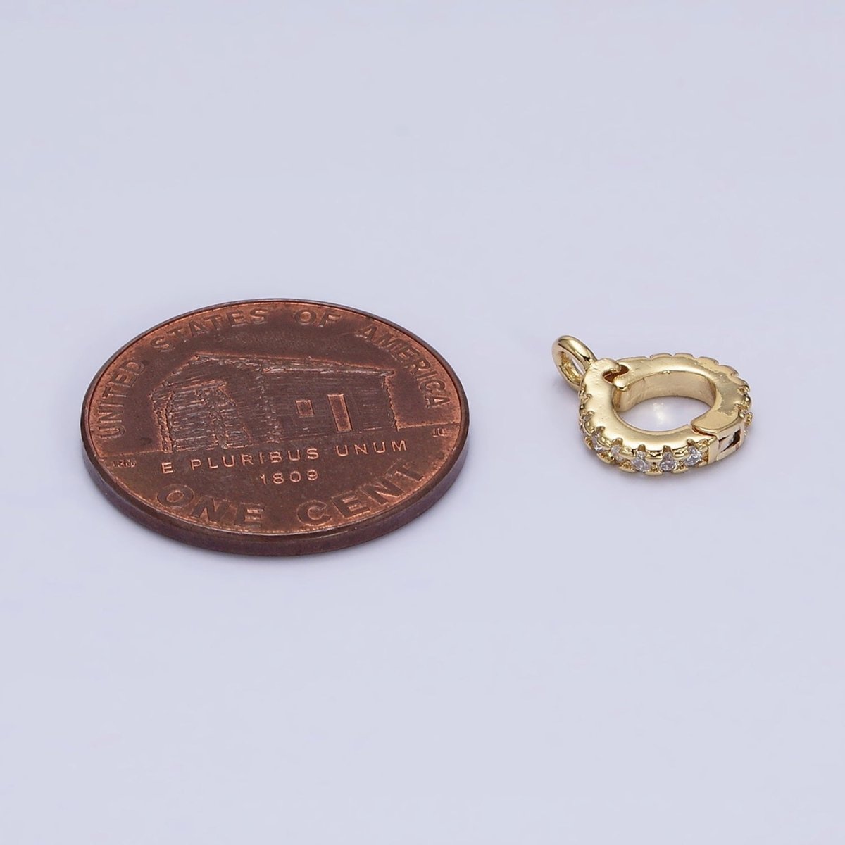 16K Gold Filled Micro Paved CZ Removable Interchangeable Bail Charm Holder Jewelry Supply | Z-402 - DLUXCA