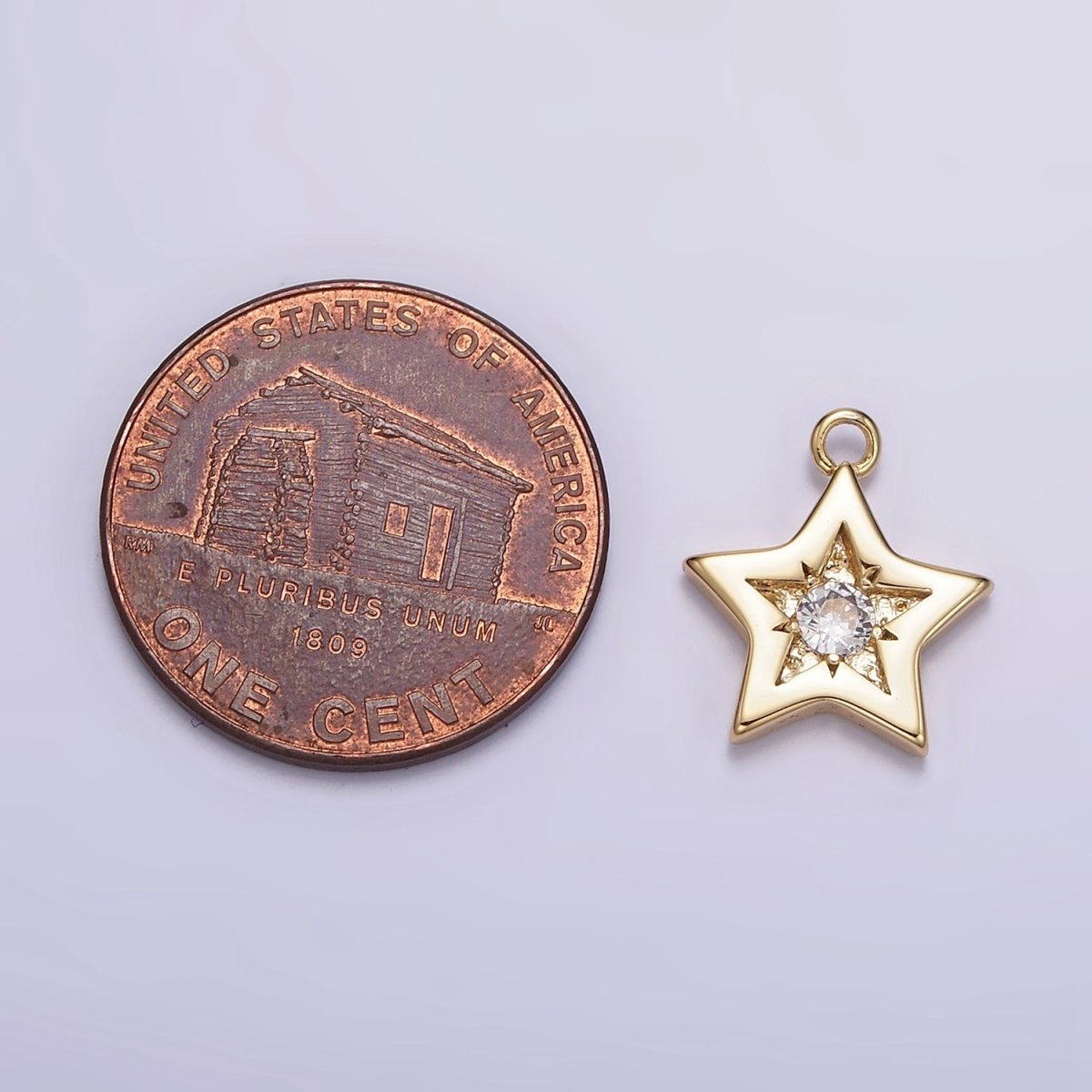 16K Gold Filled Mini Clear CZ Celestial Star Add-On Charm | N956 - DLUXCA