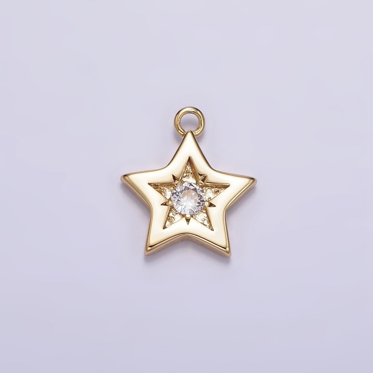 16K Gold Filled Mini Clear CZ Celestial Star Add-On Charm | N956 - DLUXCA