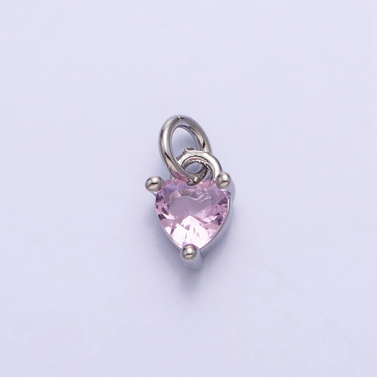 16K Gold Filled Mini Heart Pink CZ Add-On Valentine Charm in Gold & Silver | AC1183 AC1184 - DLUXCA