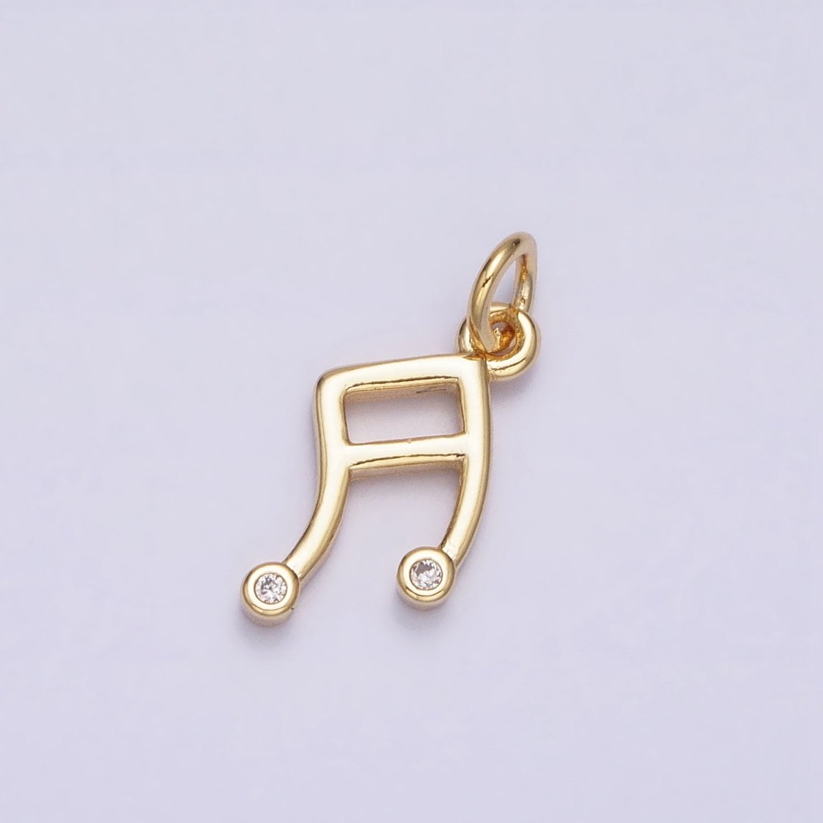 16K Gold Filled Mini Musical Note Beam CZ Add-On Charm | AC1164 - DLUXCA