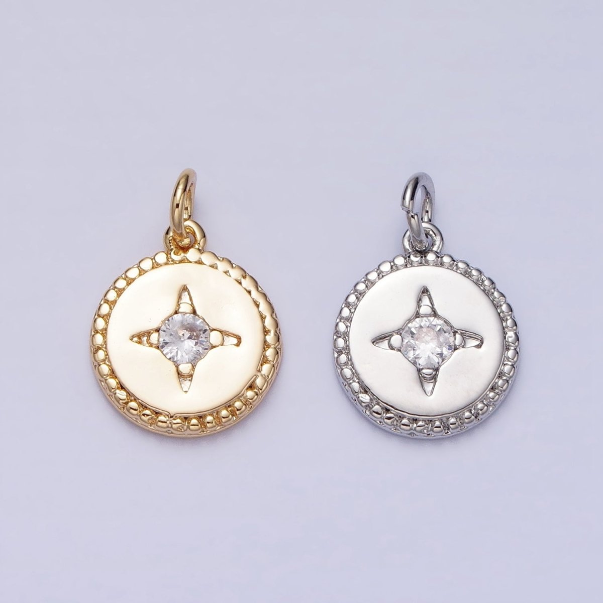 16K Gold Filled Mini Star CZ Braided Round Add-On Charm in Gold & Silver | AC1221 AC1222 - DLUXCA