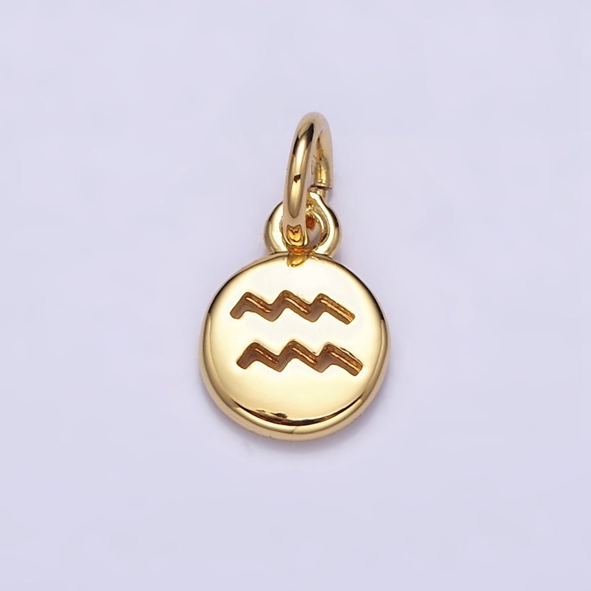 16K Gold Filled Mini Zodiac Horoscope Sign Personalized Add-On Open Round Charm | AD483 - AD494 - DLUXCA
