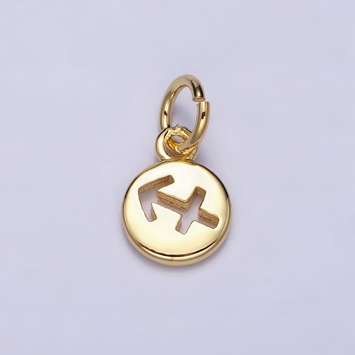 16K Gold Filled Mini Zodiac Horoscope Sign Personalized Add-On Open Round Charm | AD483 - AD494 - DLUXCA