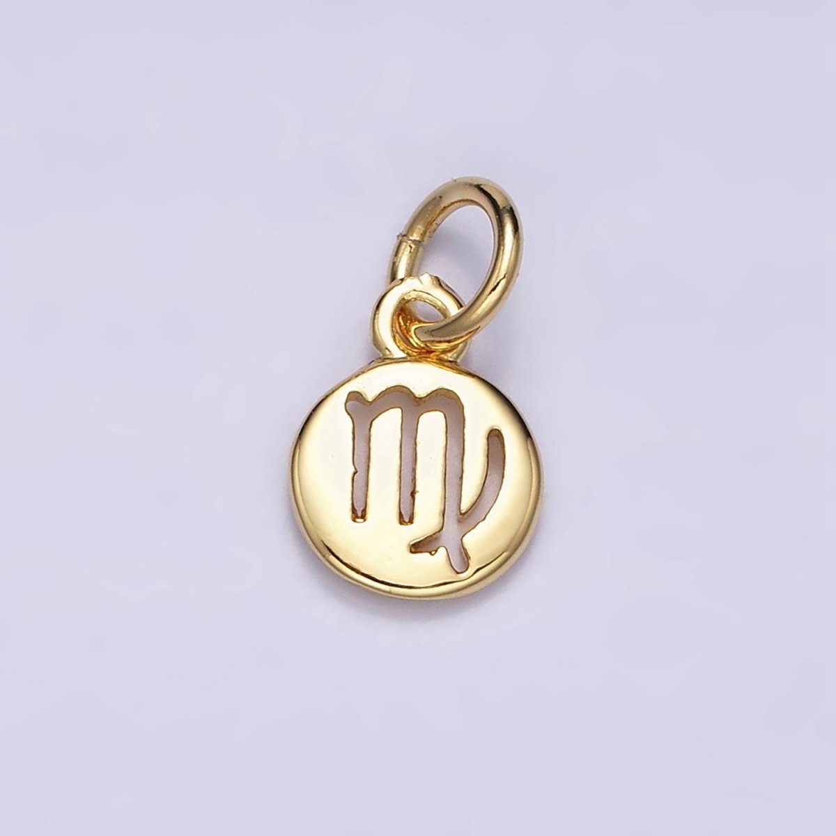 16K Gold Filled Mini Zodiac Horoscope Sign Personalized Add-On Open Round Charm | AD483 - AD494 - DLUXCA