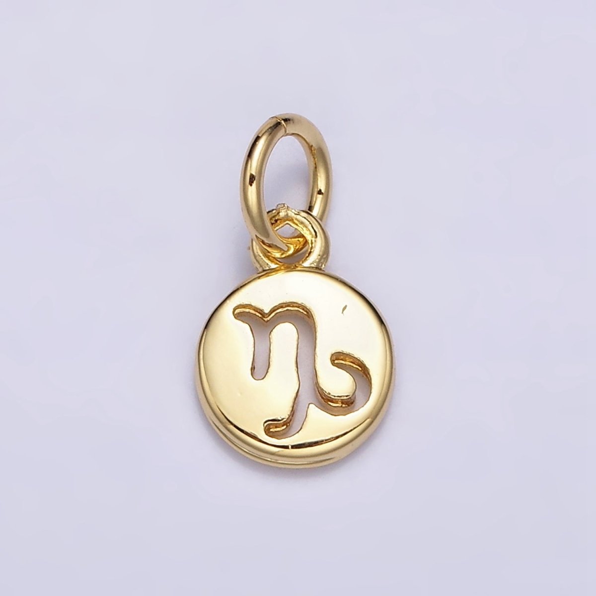 16K Gold Filled Mini Zodiac Horoscope Sign Personalized Add-On Open Round Charm | AD483 - AD494 - DLUXCA