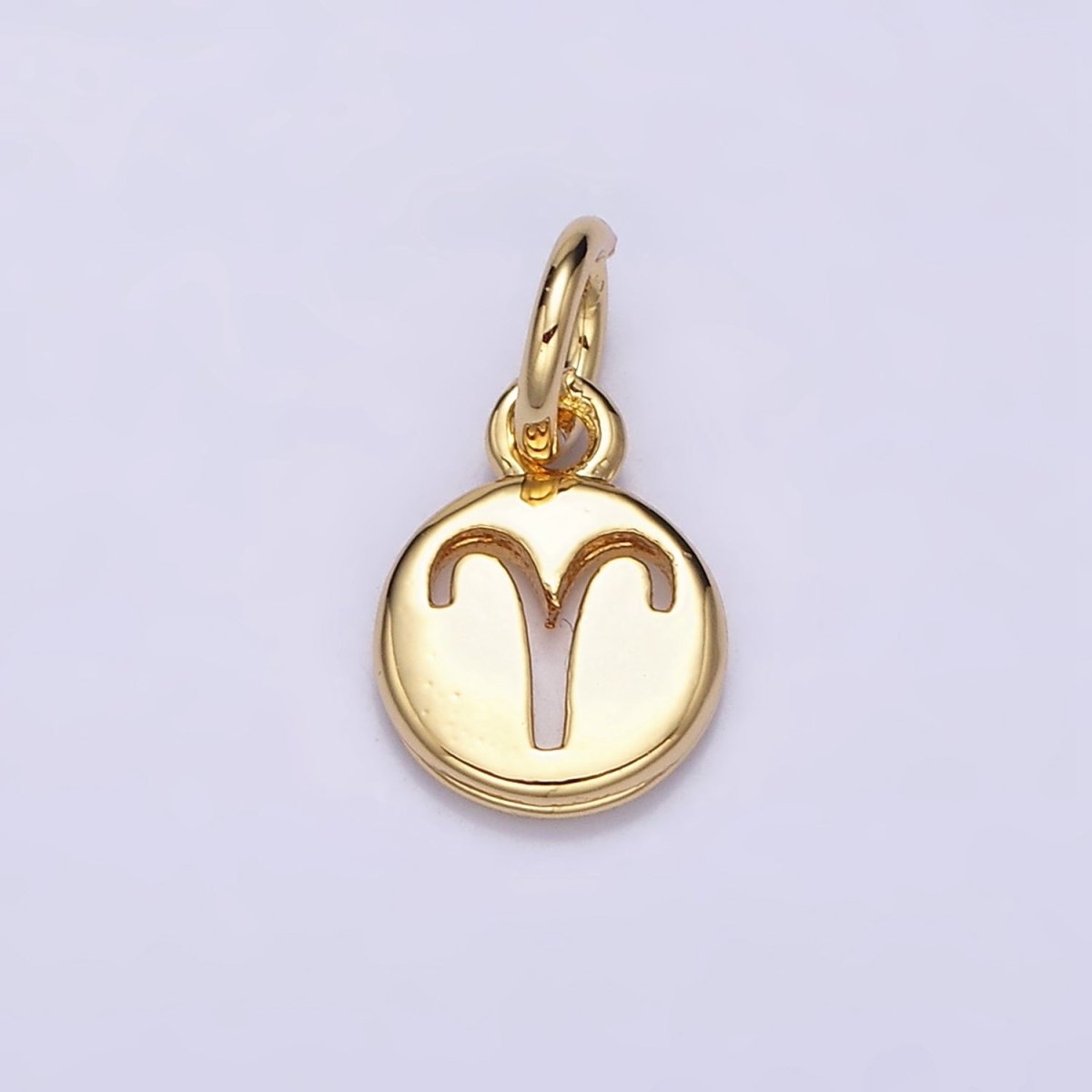 16K Gold Filled Mini Zodiac Horoscope Sign Personalized Add-On Open Round Charm | AD483 - AD494 - DLUXCA