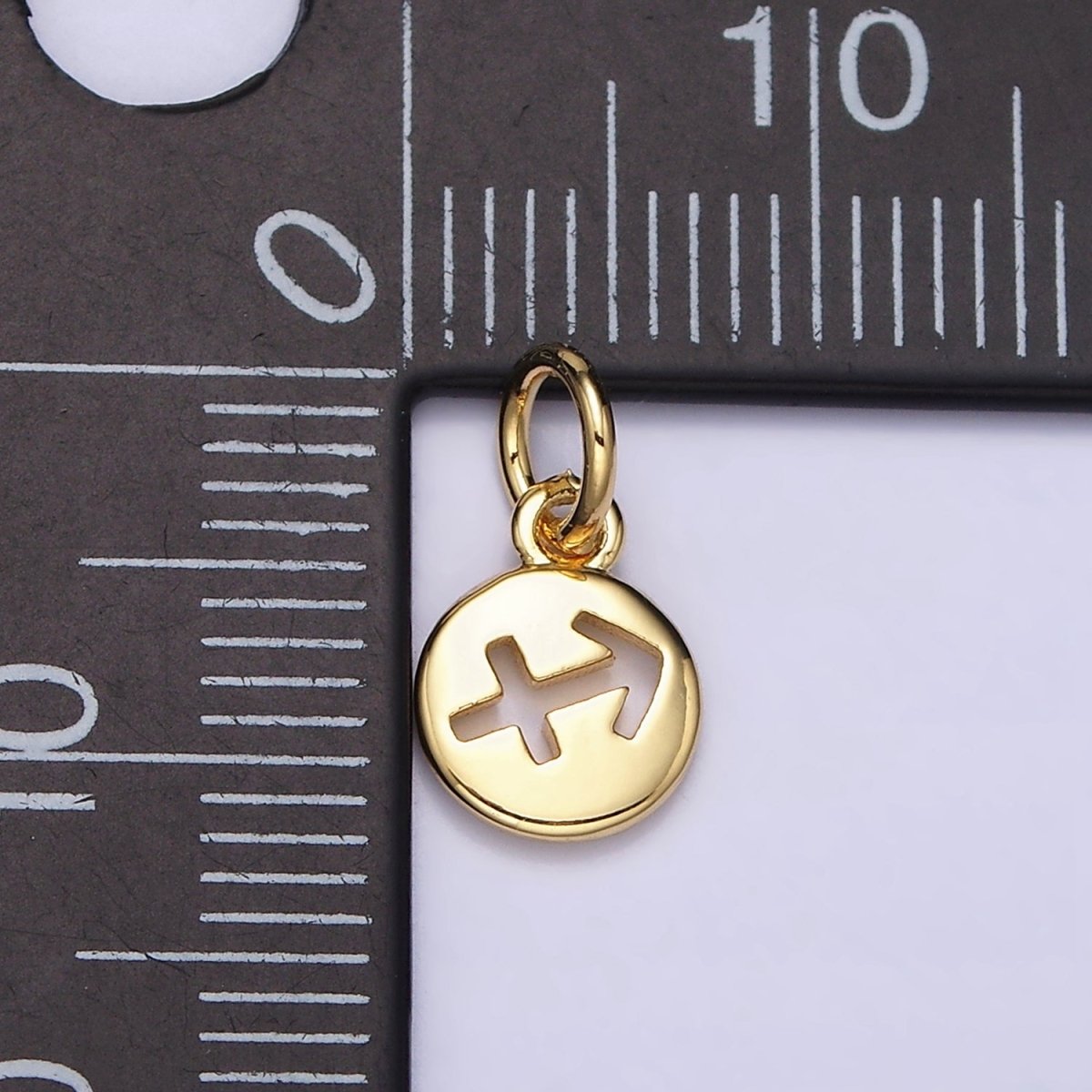16K Gold Filled Mini Zodiac Horoscope Sign Personalized Add-On Open Round Charm | AD483 - AD494 - DLUXCA