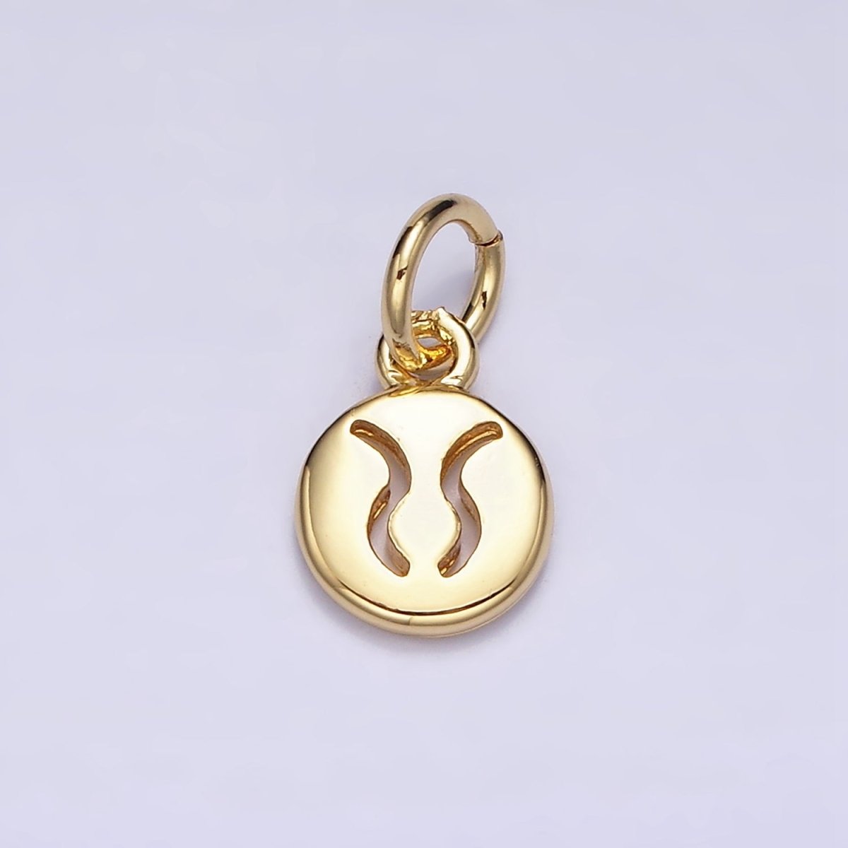16K Gold Filled Mini Zodiac Horoscope Sign Personalized Add-On Open Round Charm | AD483 - AD494 - DLUXCA