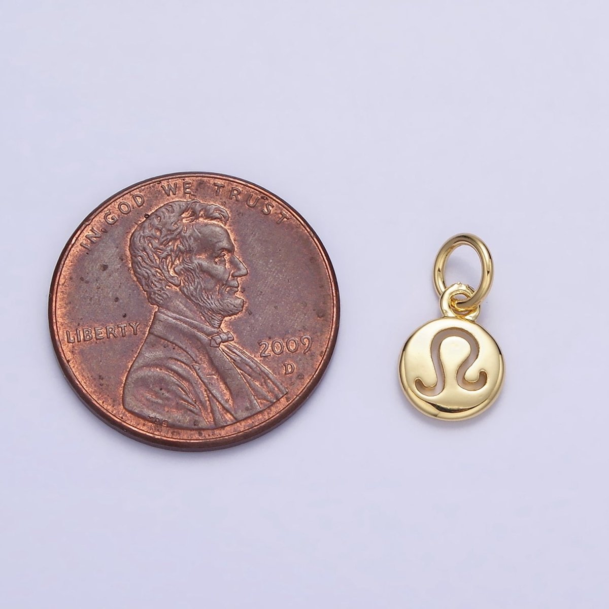16K Gold Filled Mini Zodiac Horoscope Sign Personalized Add-On Open Round Charm | AD483 - AD494 - DLUXCA