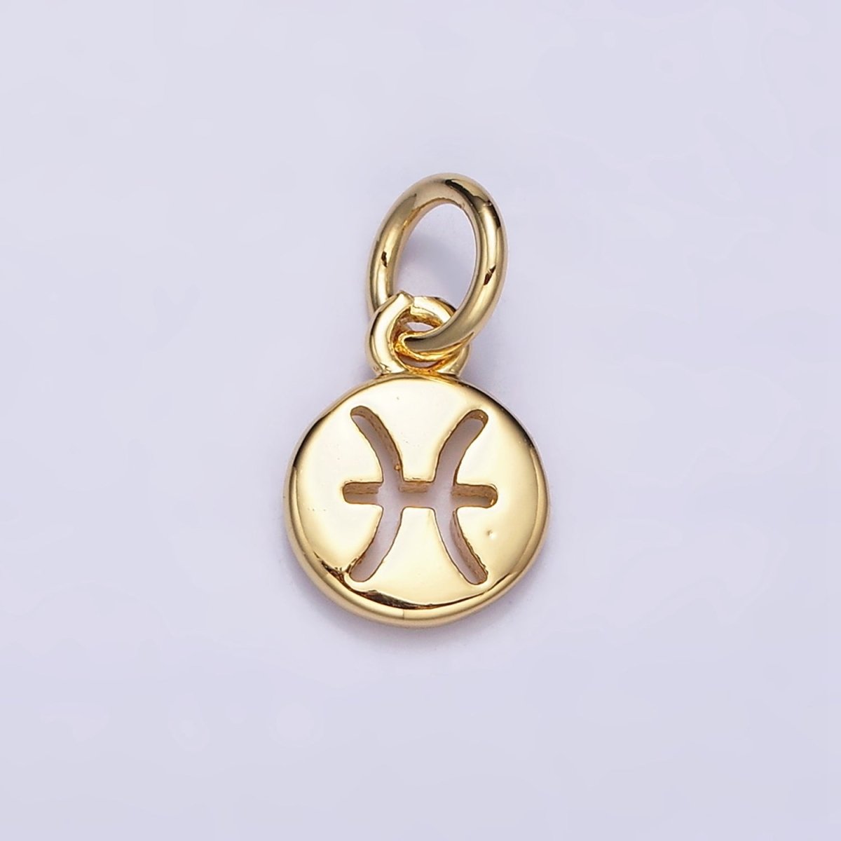 16K Gold Filled Mini Zodiac Horoscope Sign Personalized Add-On Open Round Charm | AD483 - AD494 - DLUXCA