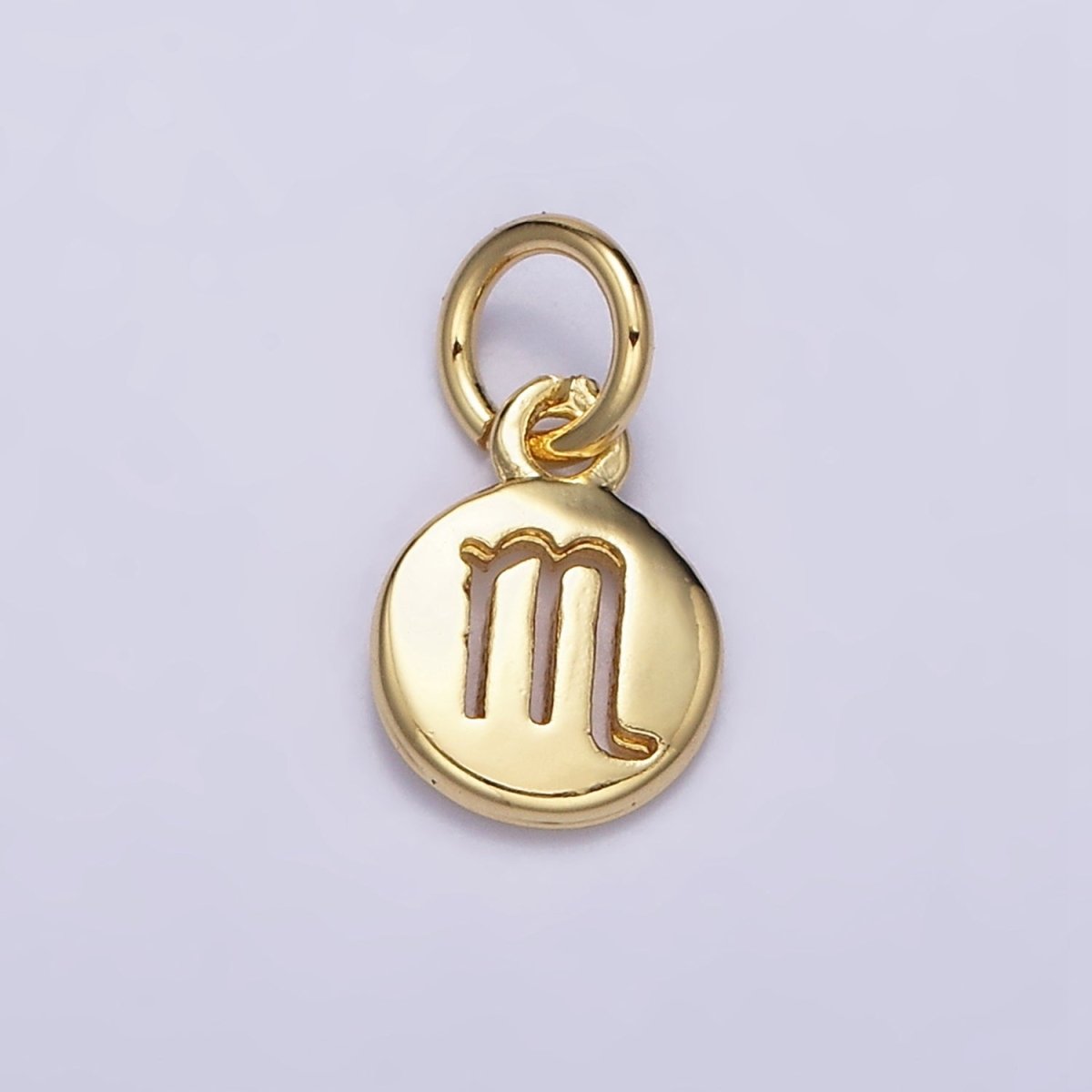 16K Gold Filled Mini Zodiac Horoscope Sign Personalized Add-On Open Round Charm | AD483 - AD494 - DLUXCA