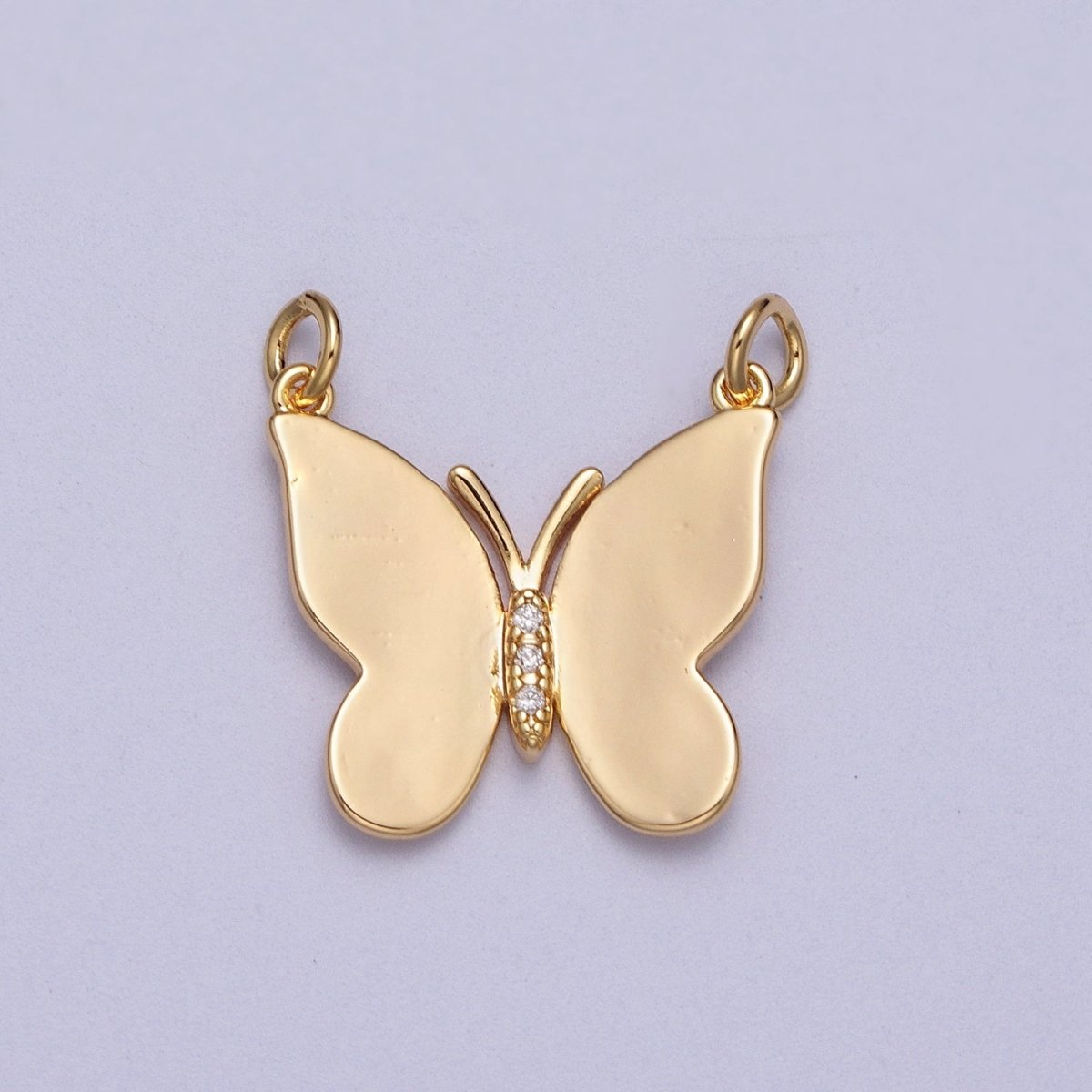 16K Gold Filled Minimalist Butterfly CZ Micro Paved Link Connector | Y-672 - DLUXCA