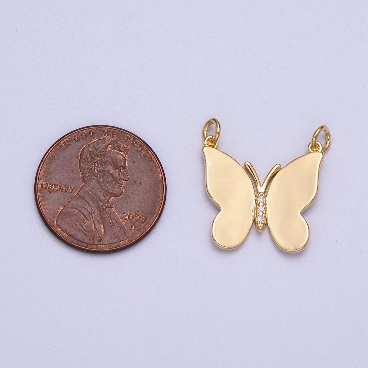 16K Gold Filled Minimalist Butterfly CZ Micro Paved Link Connector | Y-672 - DLUXCA