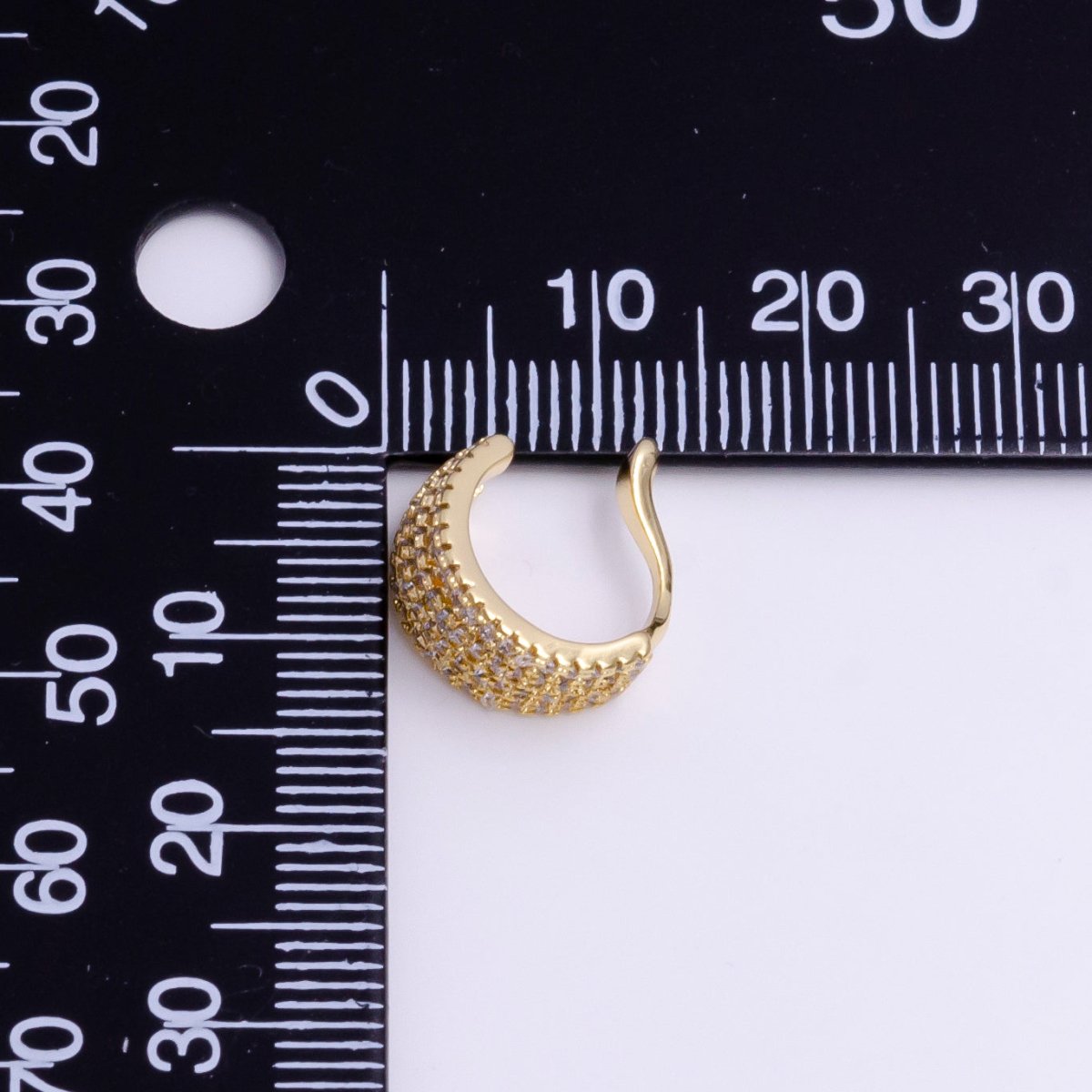 16K Gold Filled Multiple Band Micro Paved Ear Cuff Earrings AI-149 - DLUXCA