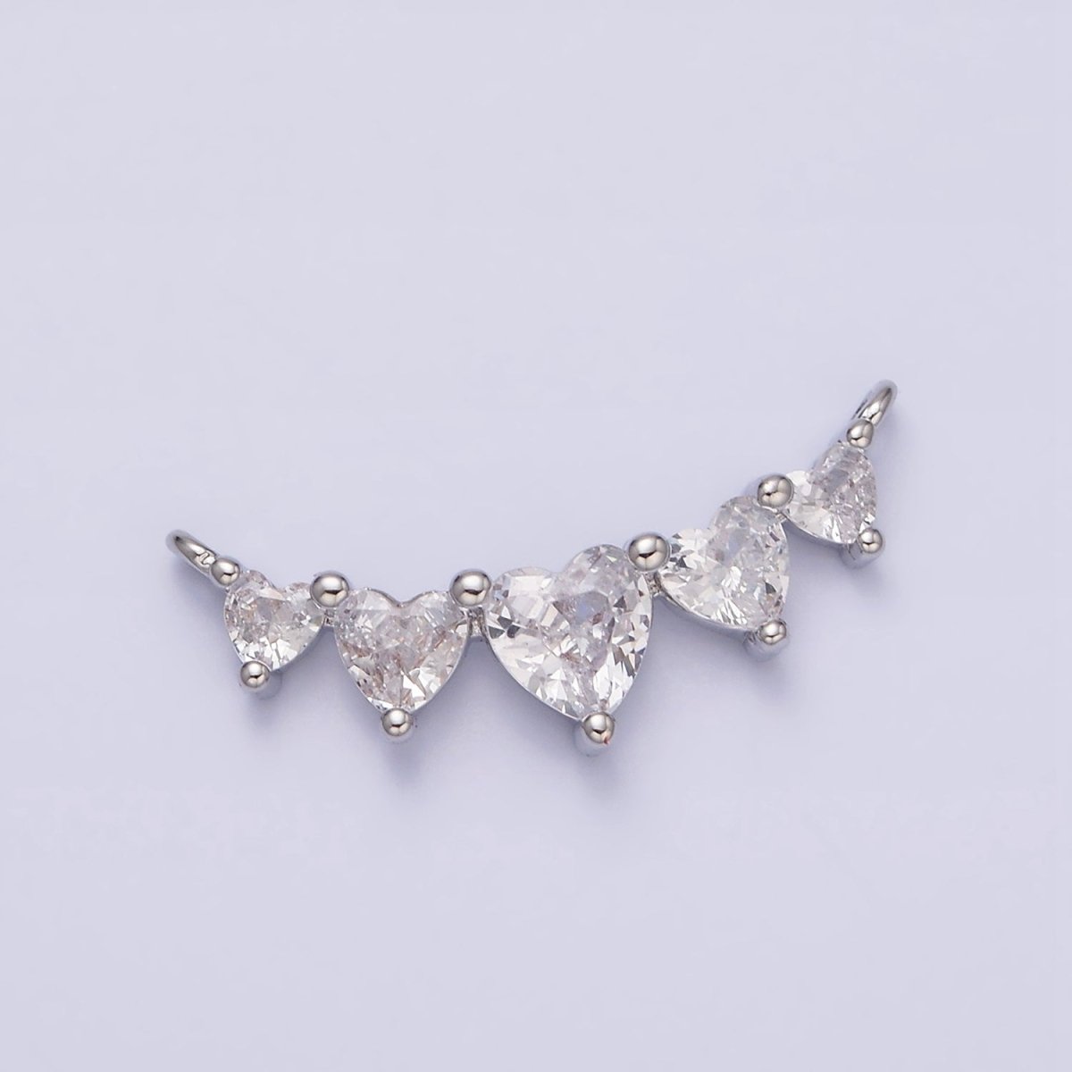 16K Gold Filled Multiple Heart Clear CZ Lined in Gold & Silver | AA1055 AA1056 - DLUXCA