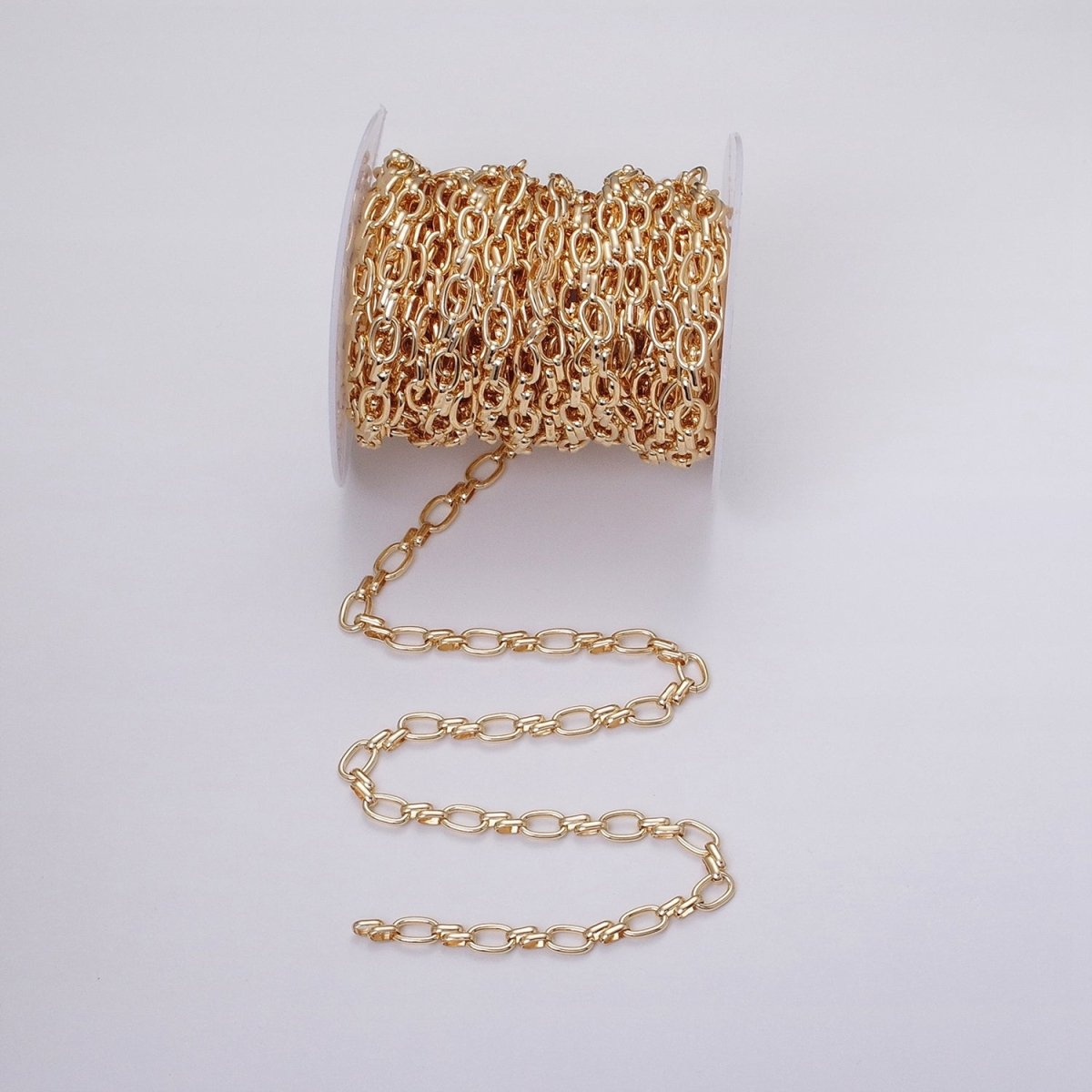 16K Gold Filled Oval Link Chain Chunky Unfinished Chain by Yard for Handmade Supply 6.1mm | ROLL-1313 ROLL-1314 Clearance Pricing - DLUXCA